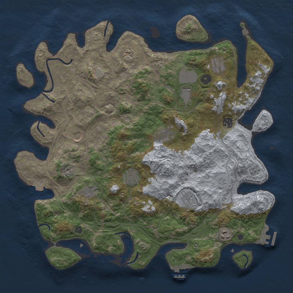 Rust Map: Procedural Map, Size: 4250, Seed: 750884224, 19 Monuments