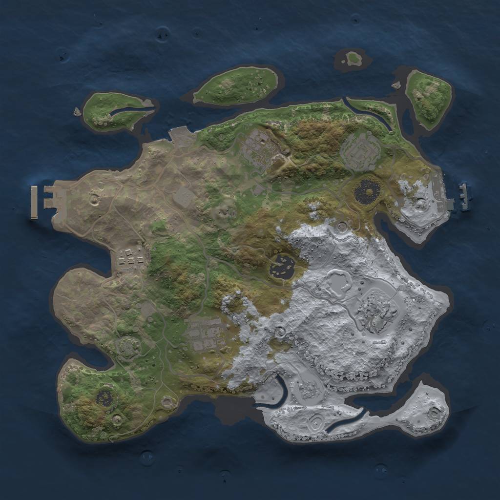 Rust Map: Procedural Map, Size: 3000, Seed: 293004146, 14 Monuments