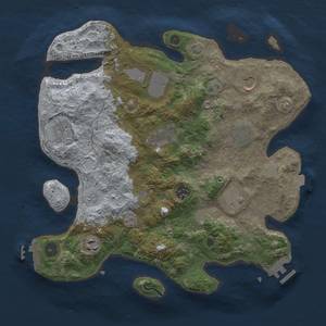 Thumbnail Rust Map: Procedural Map, Size: 3500, Seed: 2014183755, 16 Monuments