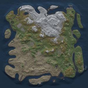 Thumbnail Rust Map: Procedural Map, Size: 4500, Seed: 1181077788, 19 Monuments