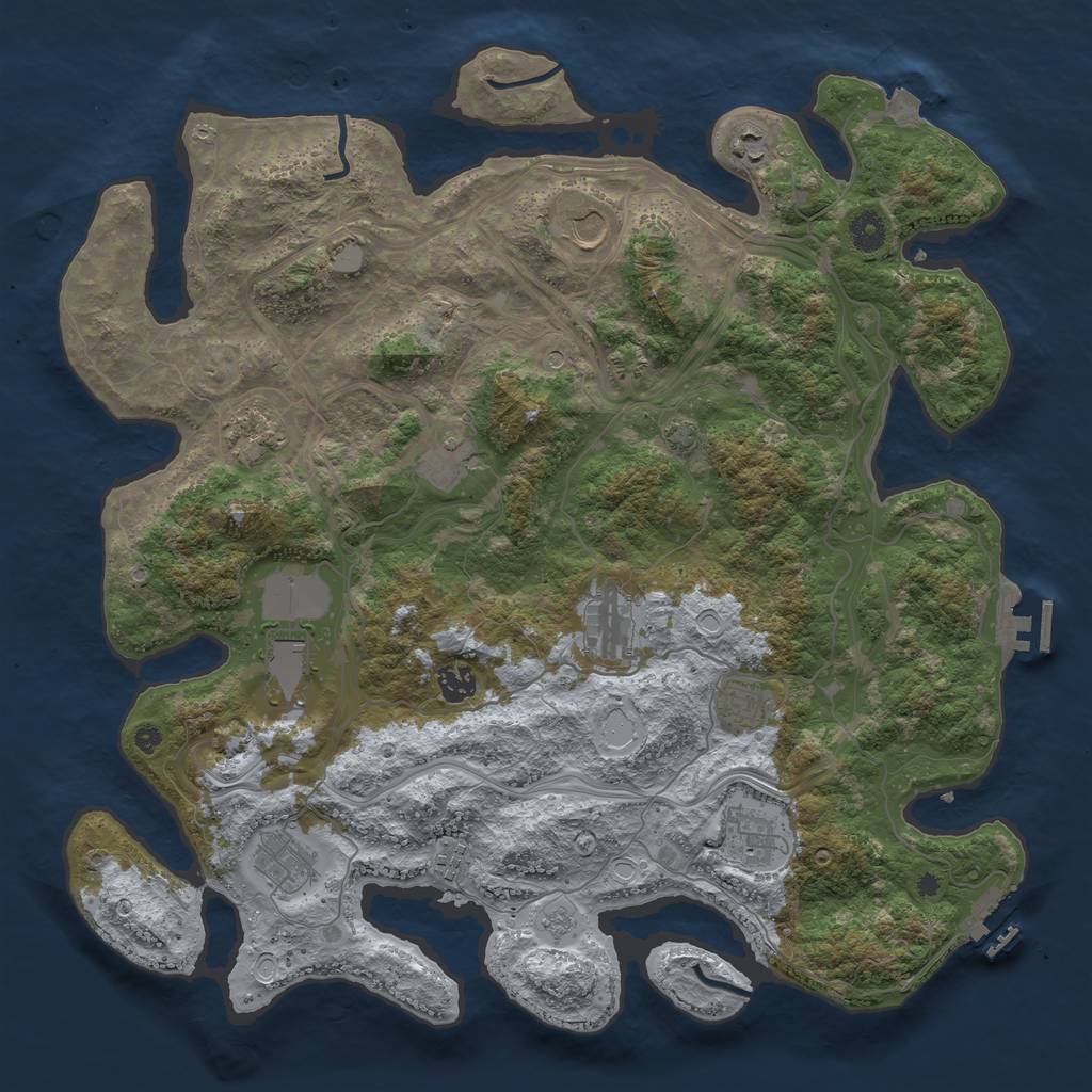 Rust Map: Procedural Map, Size: 4250, Seed: 1842883640, 19 Monuments