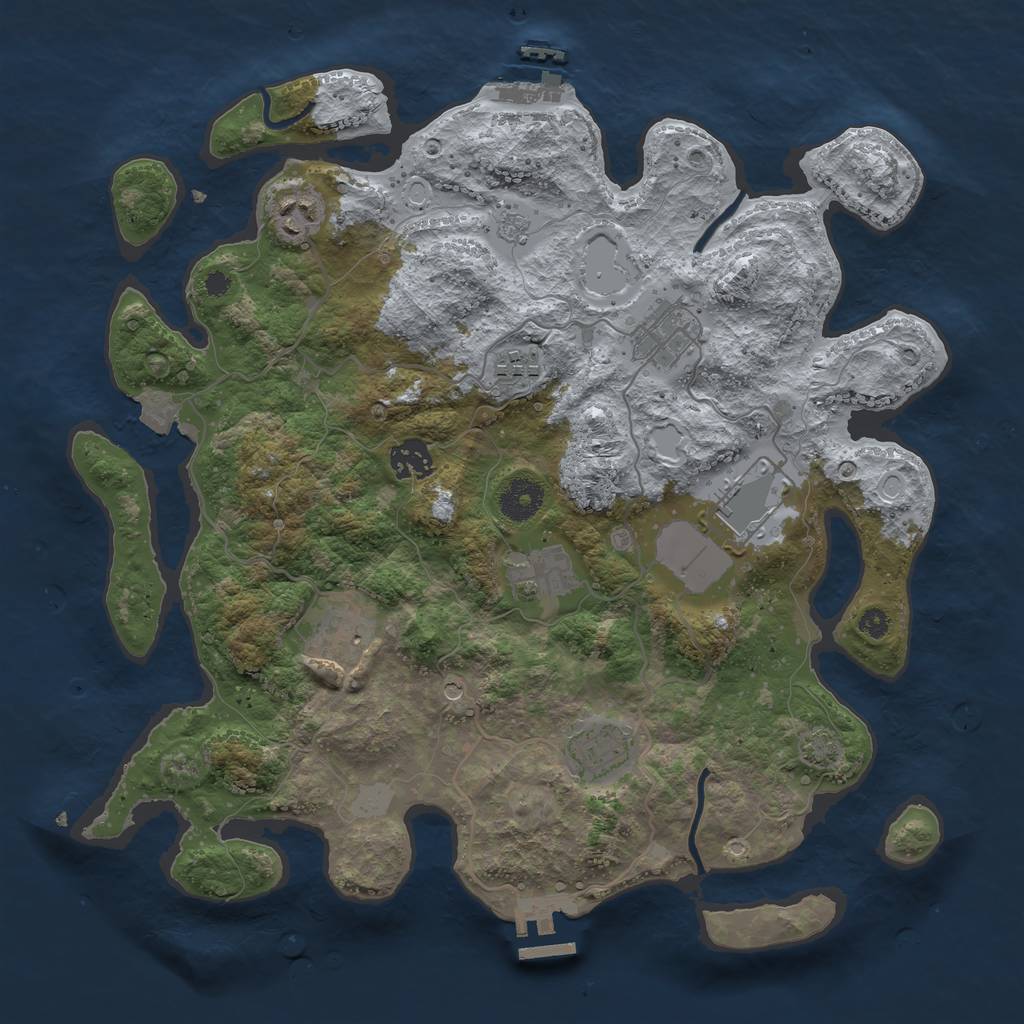 Rust Map: Procedural Map, Size: 3600, Seed: 1477008965, 16 Monuments