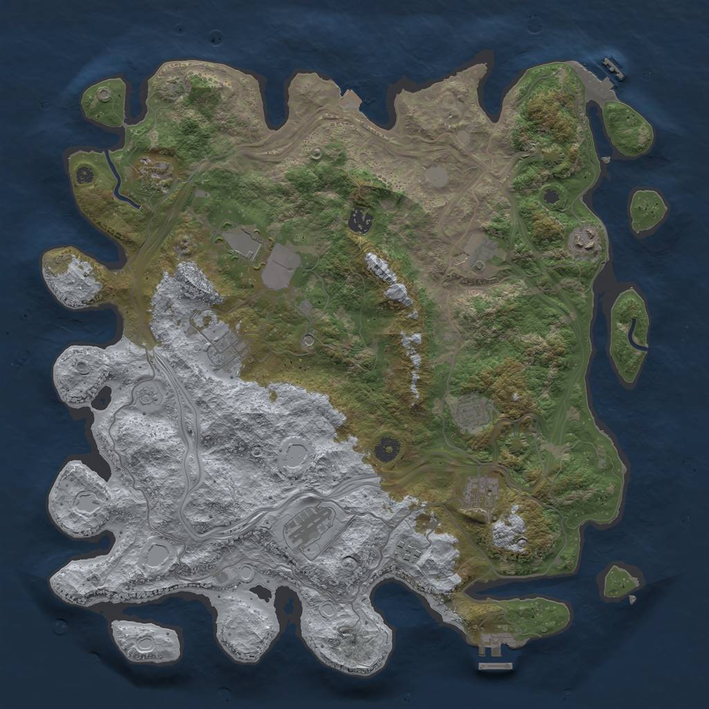 Rust Map: Procedural Map, Size: 4250, Seed: 774399179, 18 Monuments