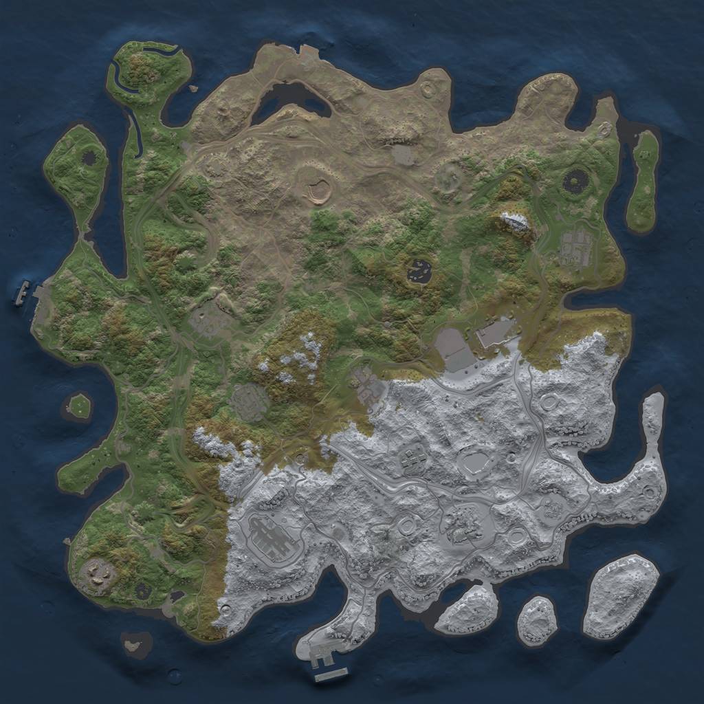 Rust Map: Procedural Map, Size: 4250, Seed: 1815725611, 19 Monuments