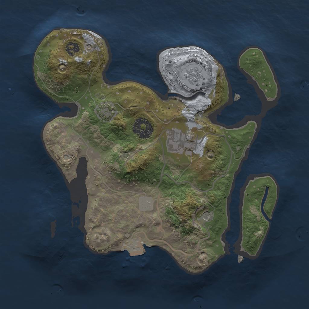 Rust Map: Procedural Map, Size: 2250, Seed: 2059041188, 7 Monuments