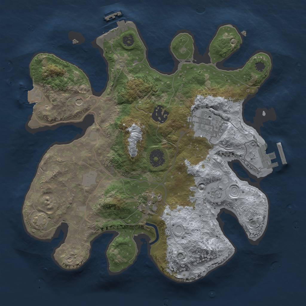 Rust Map: Procedural Map, Size: 2750, Seed: 5248791, 11 Monuments