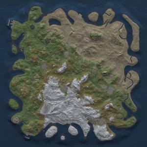 Thumbnail Rust Map: Procedural Map, Size: 4900, Seed: 371971618, 19 Monuments