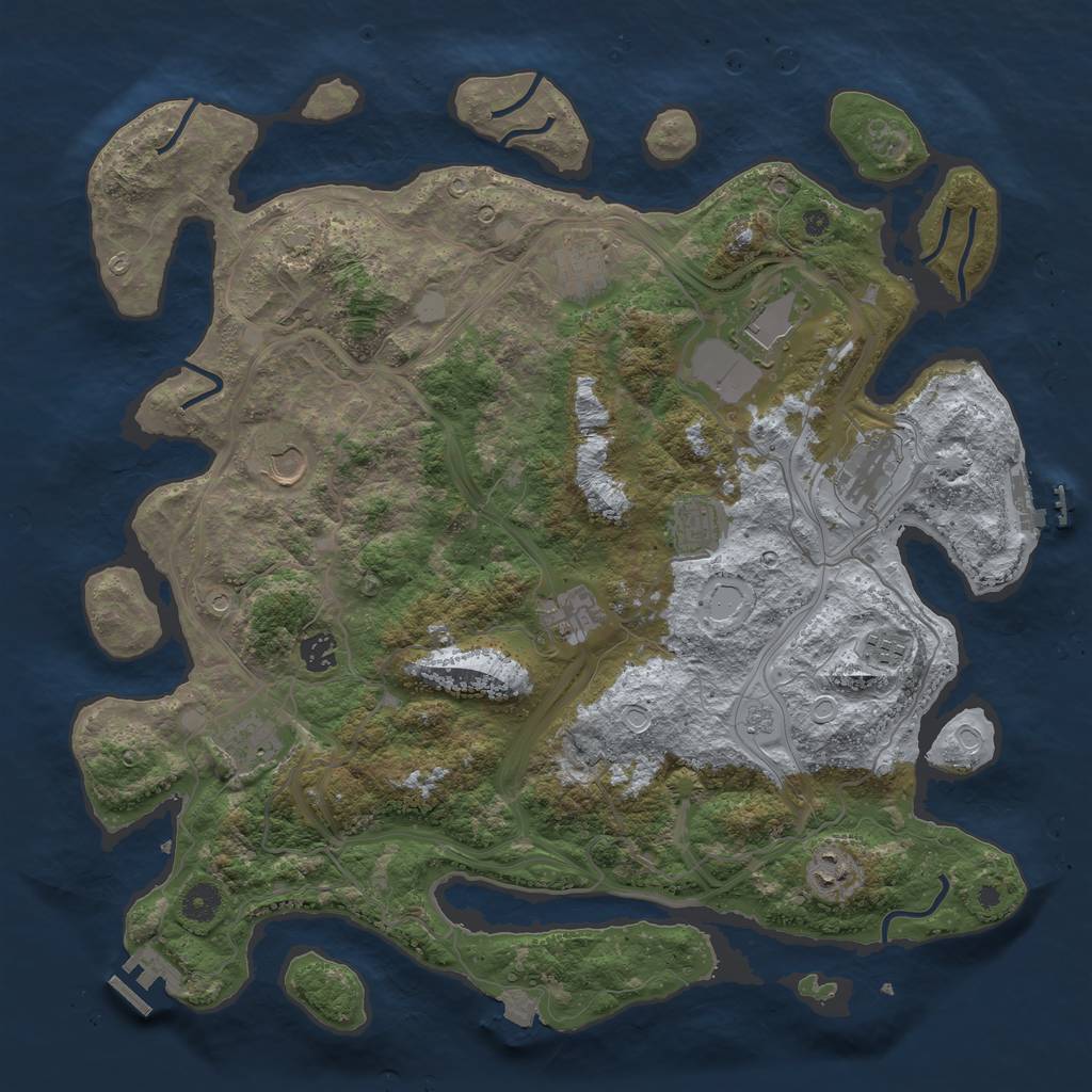 Rust Map: Procedural Map, Size: 4250, Seed: 2005, 18 Monuments