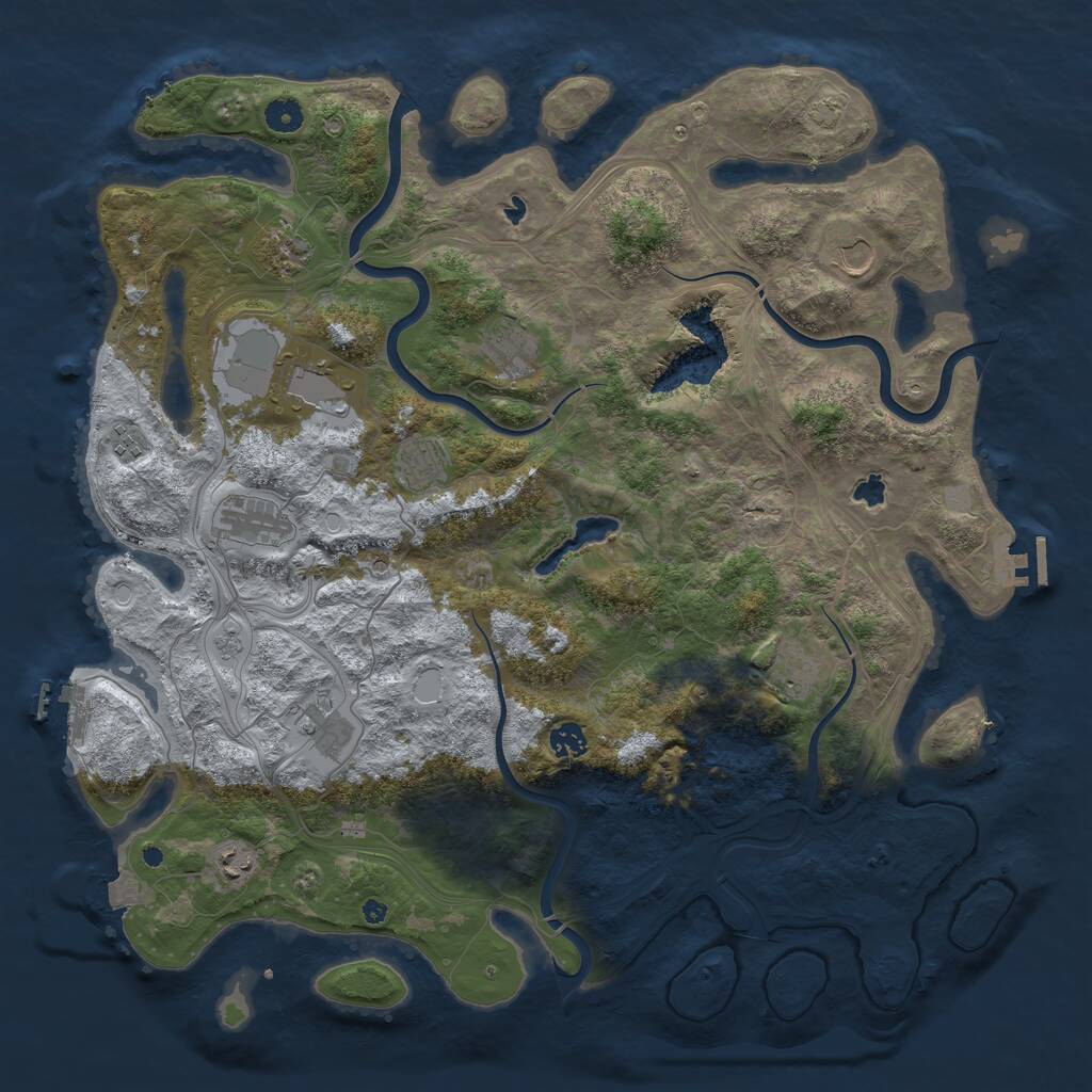 Rust Map: Procedural Map, Size: 4500, Seed: 2072490529, 17 Monuments