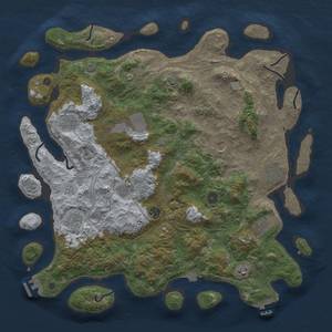 Thumbnail Rust Map: Procedural Map, Size: 4500, Seed: 660378600, 19 Monuments