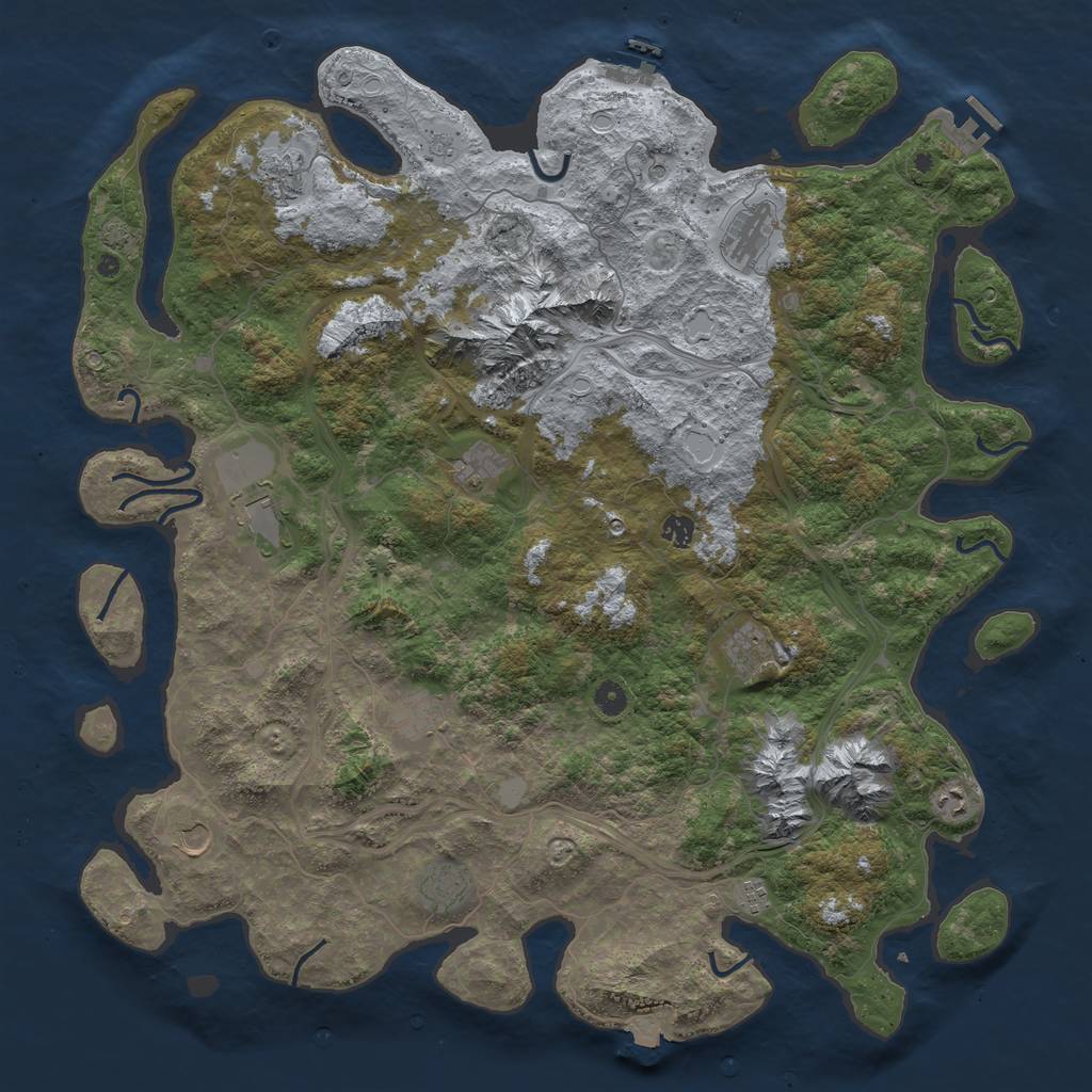 Rust Map: Procedural Map, Size: 5000, Seed: 2108966398, 19 Monuments