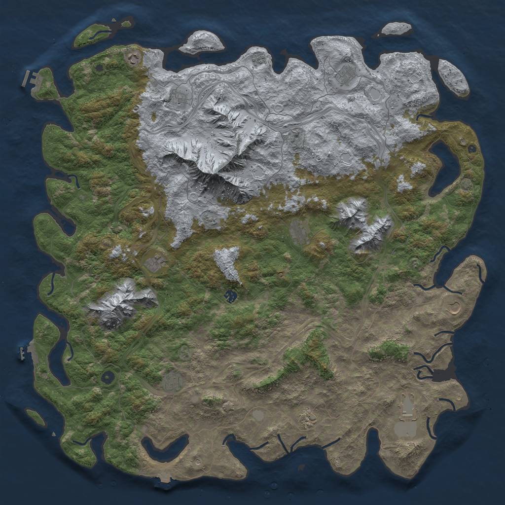 Rust Map: Procedural Map, Size: 6000, Seed: 250624, 19 Monuments