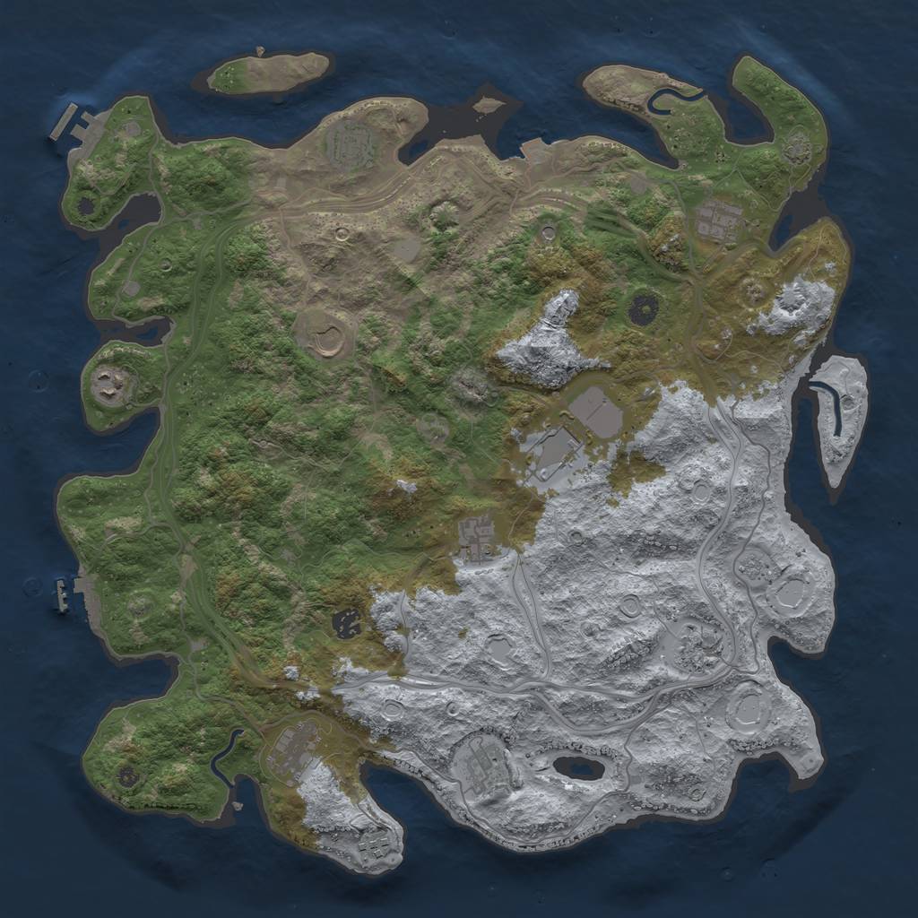 Rust Map: Procedural Map, Size: 4500, Seed: 358055072, 19 Monuments