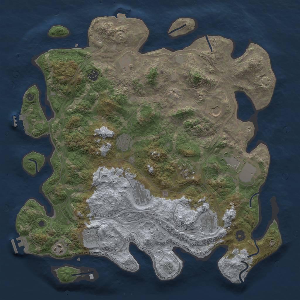 Rust Map: Procedural Map, Size: 4250, Seed: 487220531, 19 Monuments