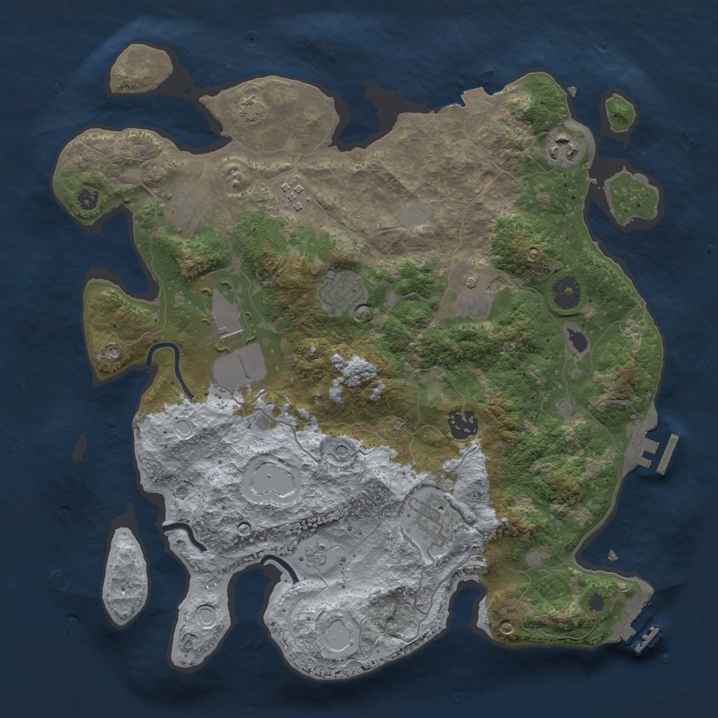 Rust Map: Procedural Map, Size: 3500, Seed: 723863184, 16 Monuments