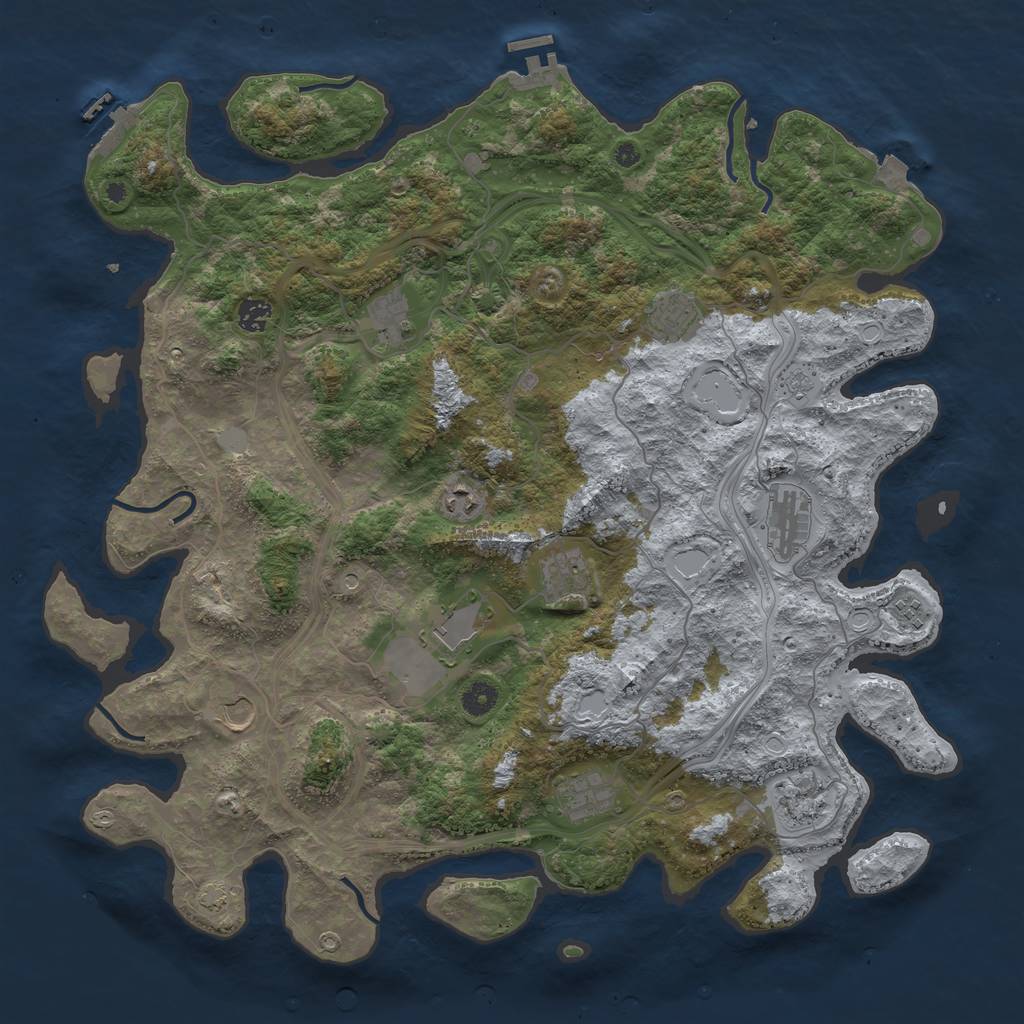 Rust Map: Procedural Map, Size: 4500, Seed: 1635075289, 19 Monuments