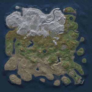 Thumbnail Rust Map: Procedural Map, Size: 4000, Seed: 1306077808, 14 Monuments