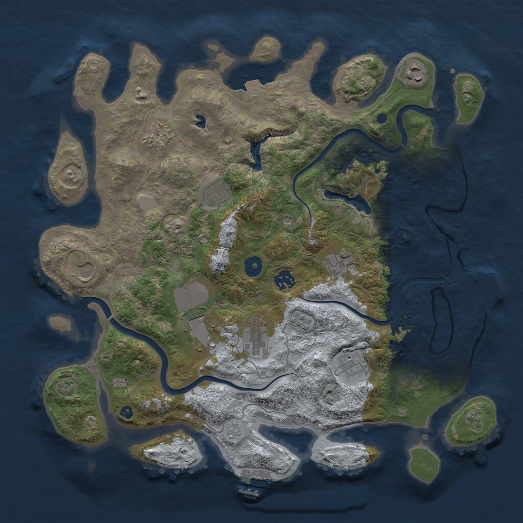 Rust Map: Procedural Map, Size: 4000, Seed: 1424179159, 16 Monuments