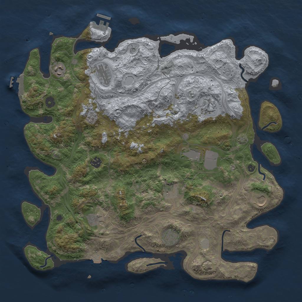 Rust Map: Procedural Map, Size: 4250, Seed: 1145144092, 18 Monuments