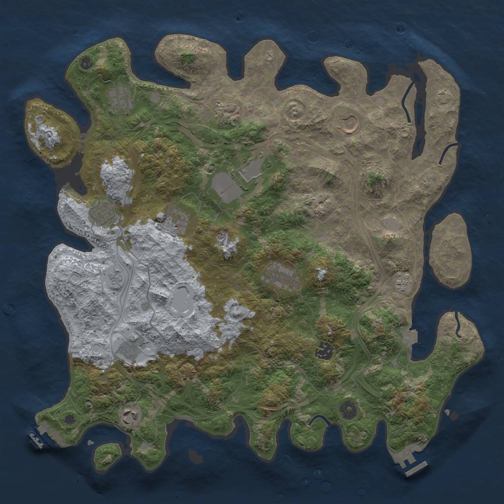 Rust Map: Procedural Map, Size: 4250, Seed: 452425494, 19 Monuments