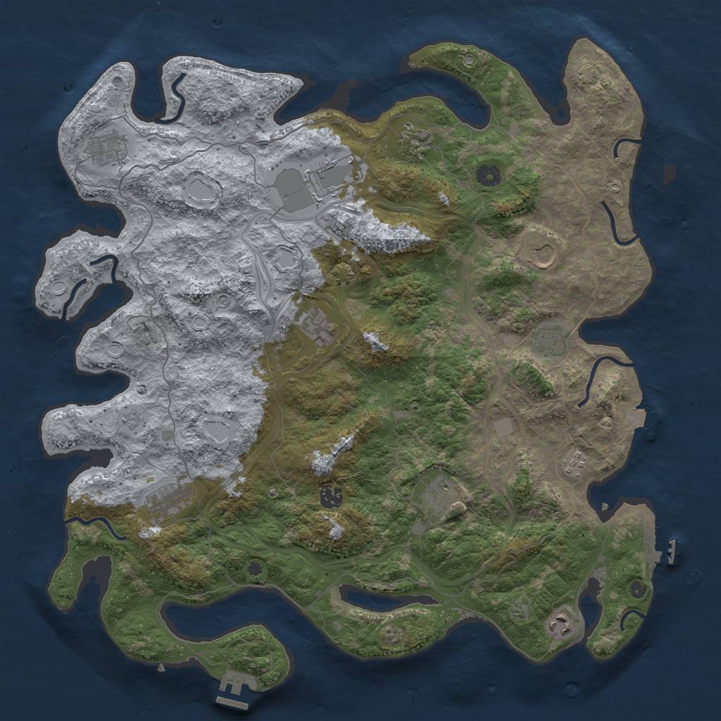 Rust Map: Procedural Map, Size: 4500, Seed: 2059431108, 19 Monuments