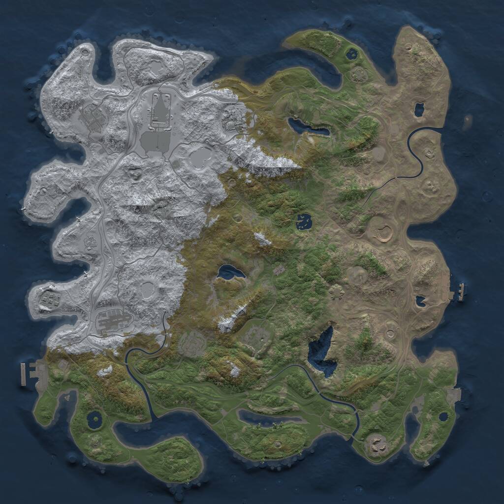 Rust Map: Procedural Map, Size: 4500, Seed: 2059431108, 16 Monuments