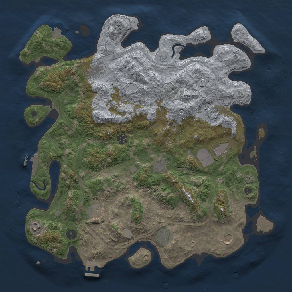 Rust Map: Procedural Map, Size: 4250, Seed: 754943827, 18 Monuments