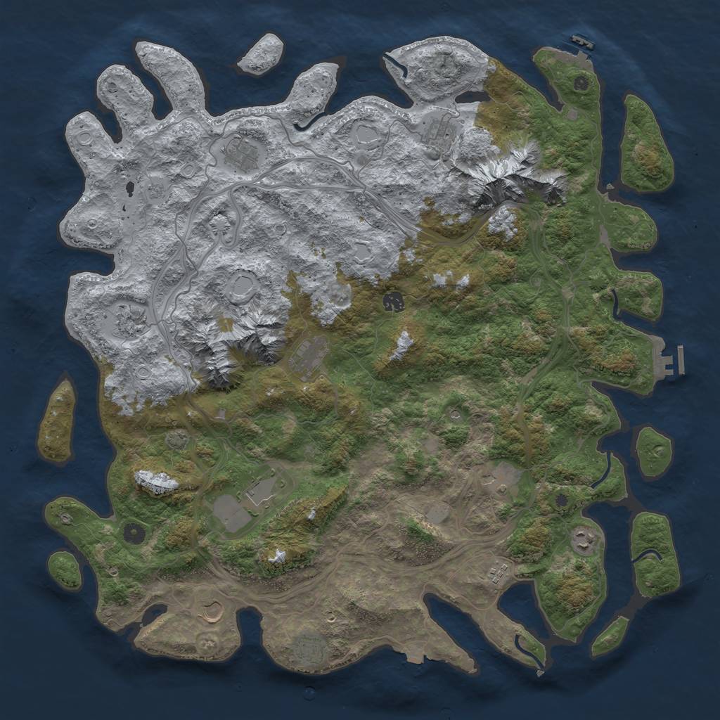 Rust Map: Procedural Map, Size: 5000, Seed: 1072604326, 19 Monuments