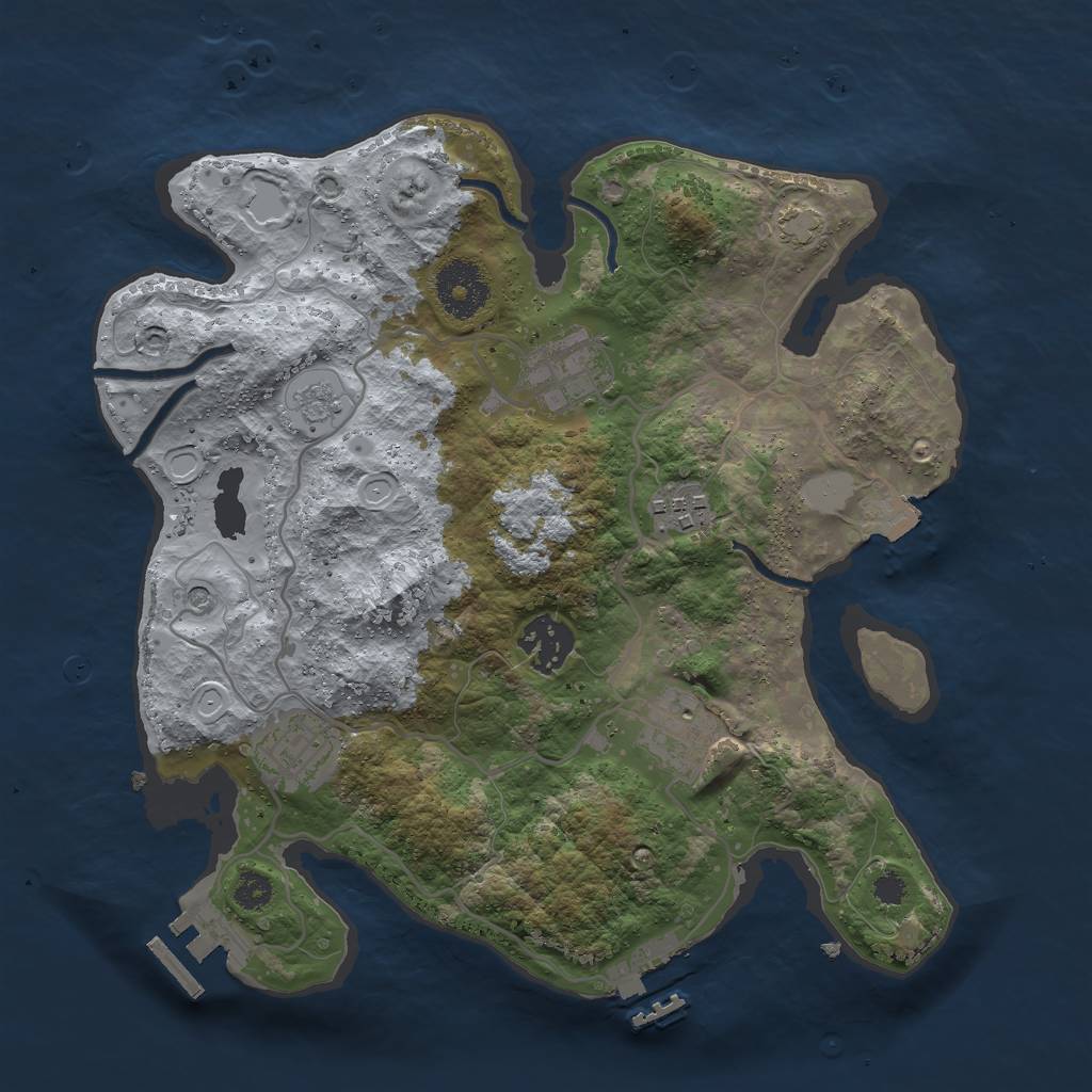 Rust Map: Procedural Map, Size: 3000, Seed: 5027483, 13 Monuments