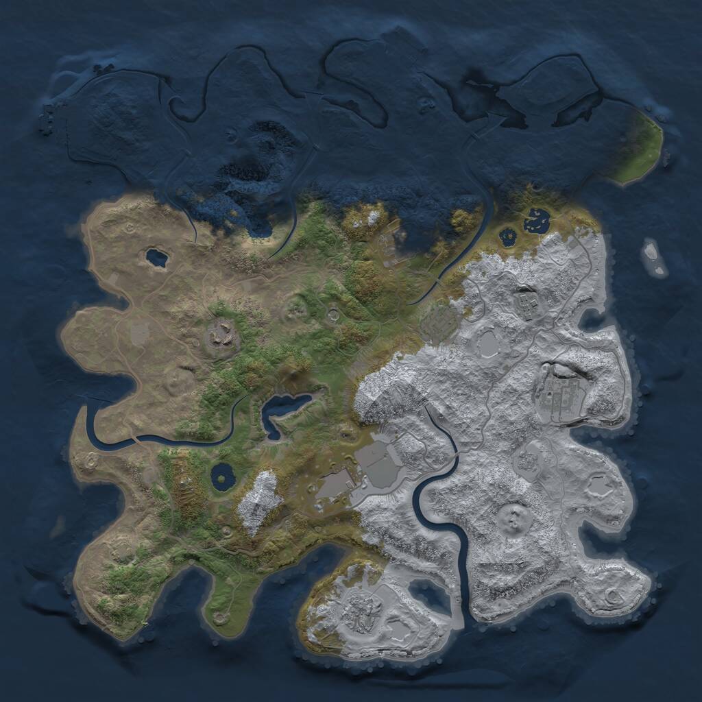 Rust Map: Procedural Map, Size: 4000, Seed: 309632635, 14 Monuments