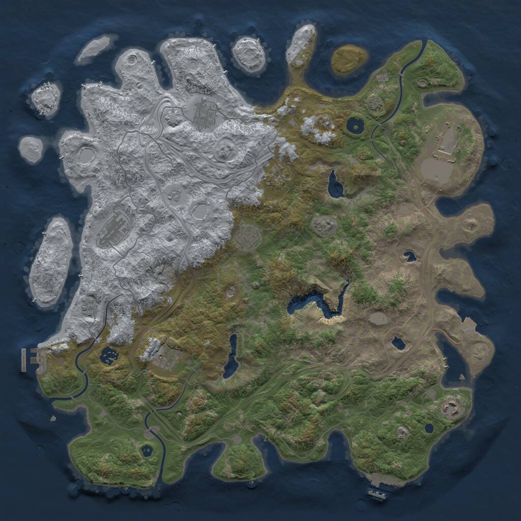 Rust Map: Procedural Map, Size: 4500, Seed: 676068184, 15 Monuments
