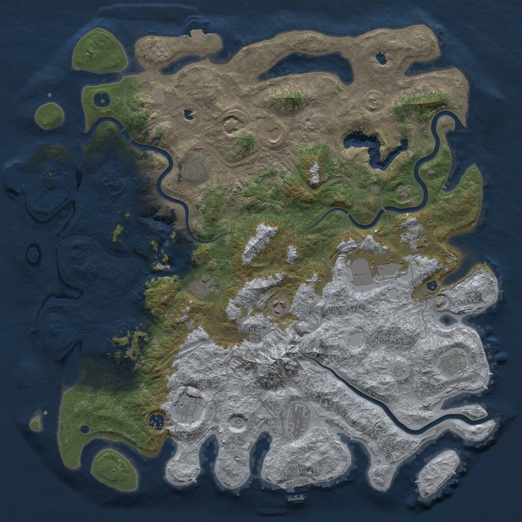 Rust Map: Procedural Map, Size: 5000, Seed: 1476406902, 17 Monuments