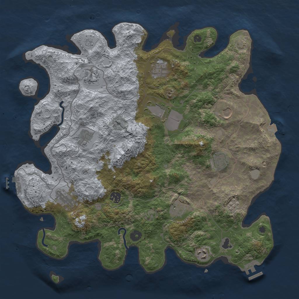 Rust Map: Procedural Map, Size: 4000, Seed: 2423, 19 Monuments