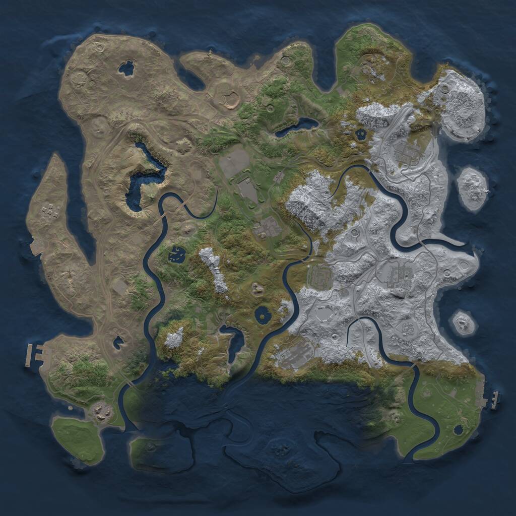 Rust Map: Procedural Map, Size: 4500, Seed: 1204121311, 17 Monuments