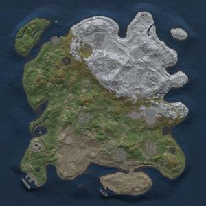 Thumbnail Rust Map: Procedural Map, Size: 3500, Seed: 616019104, 16 Monuments