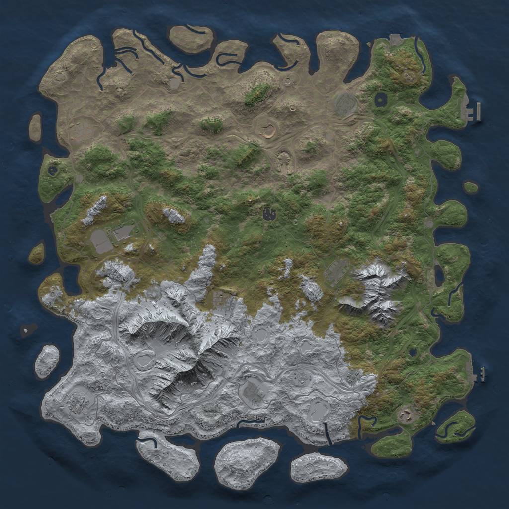 Rust Map: Procedural Map, Size: 5555, Seed: 24681012, 19 Monuments