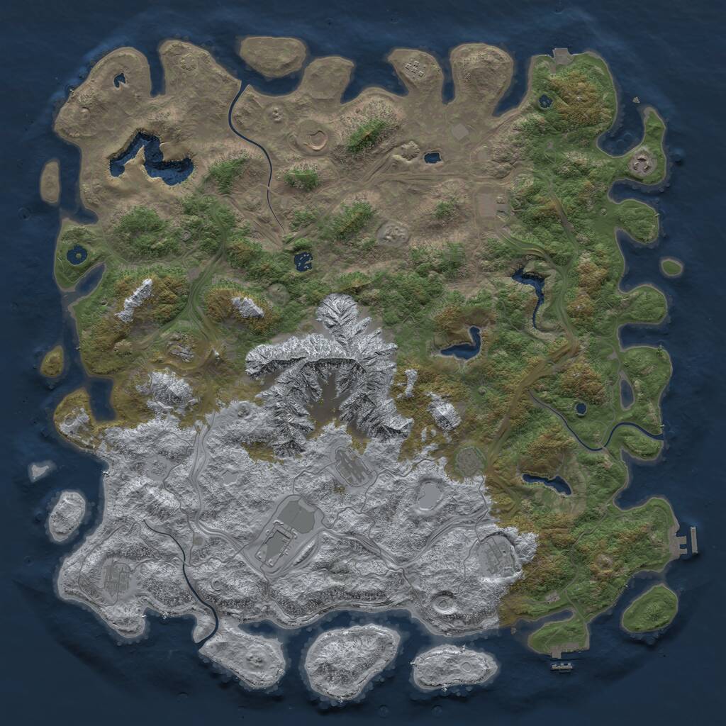 Rust Map: Procedural Map, Size: 5555, Seed: 24681012, 17 Monuments