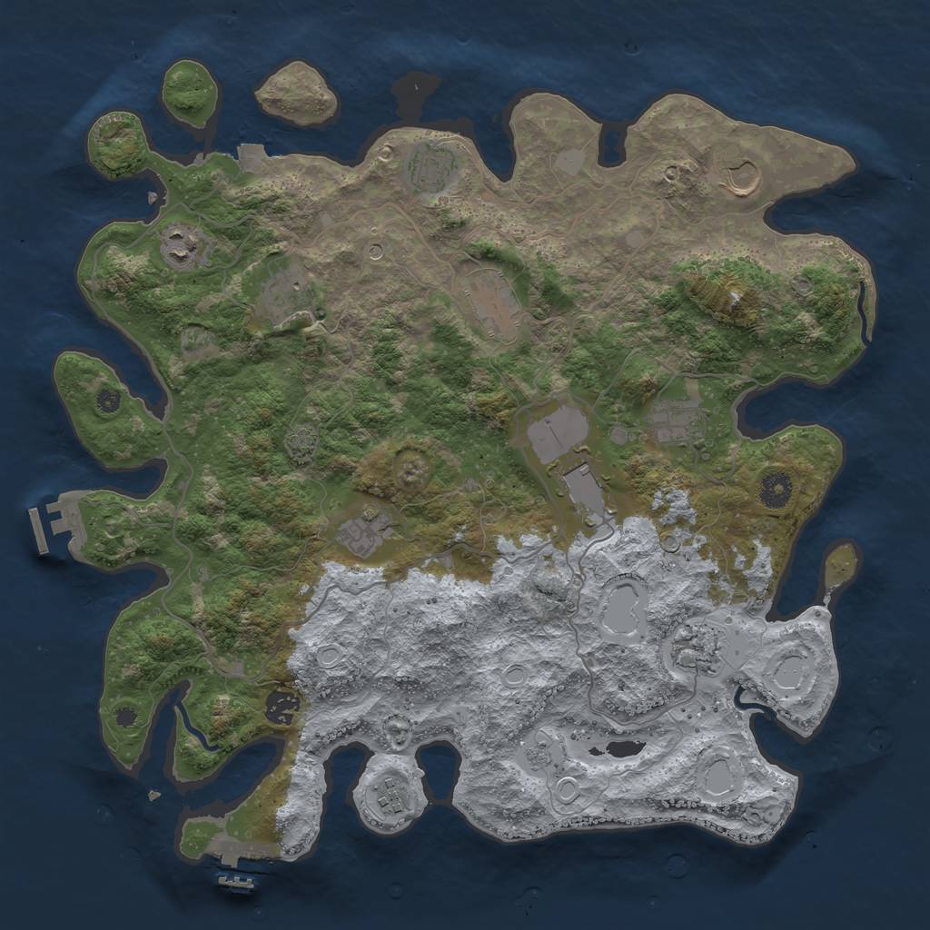 Rust Map: Procedural Map, Size: 4000, Seed: 1039215956, 19 Monuments