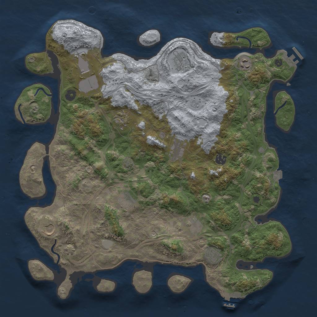 Rust Map: Procedural Map, Size: 4250, Seed: 537480248, 19 Monuments