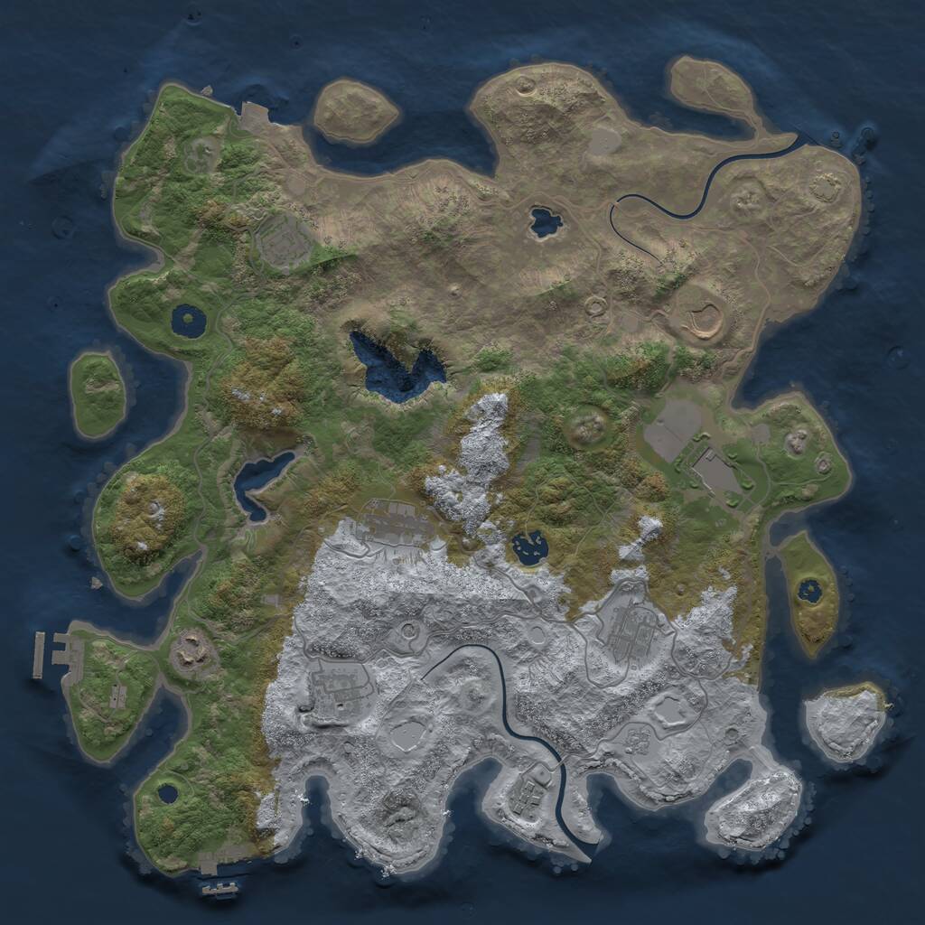 Rust Map: Procedural Map, Size: 4000, Seed: 3846382, 15 Monuments
