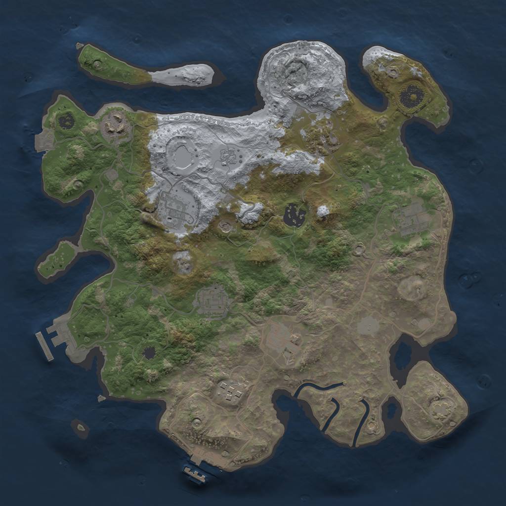 Rust Map: Procedural Map, Size: 3300, Seed: 844867238, 16 Monuments