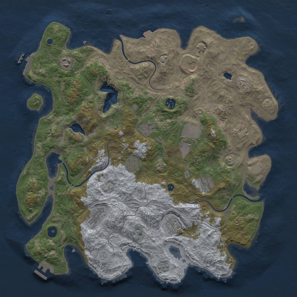 Rust Map: Procedural Map, Size: 4250, Seed: 4342, 17 Monuments