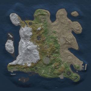 Thumbnail Rust Map: Procedural Map, Size: 3000, Seed: 1626909184, 11 Monuments