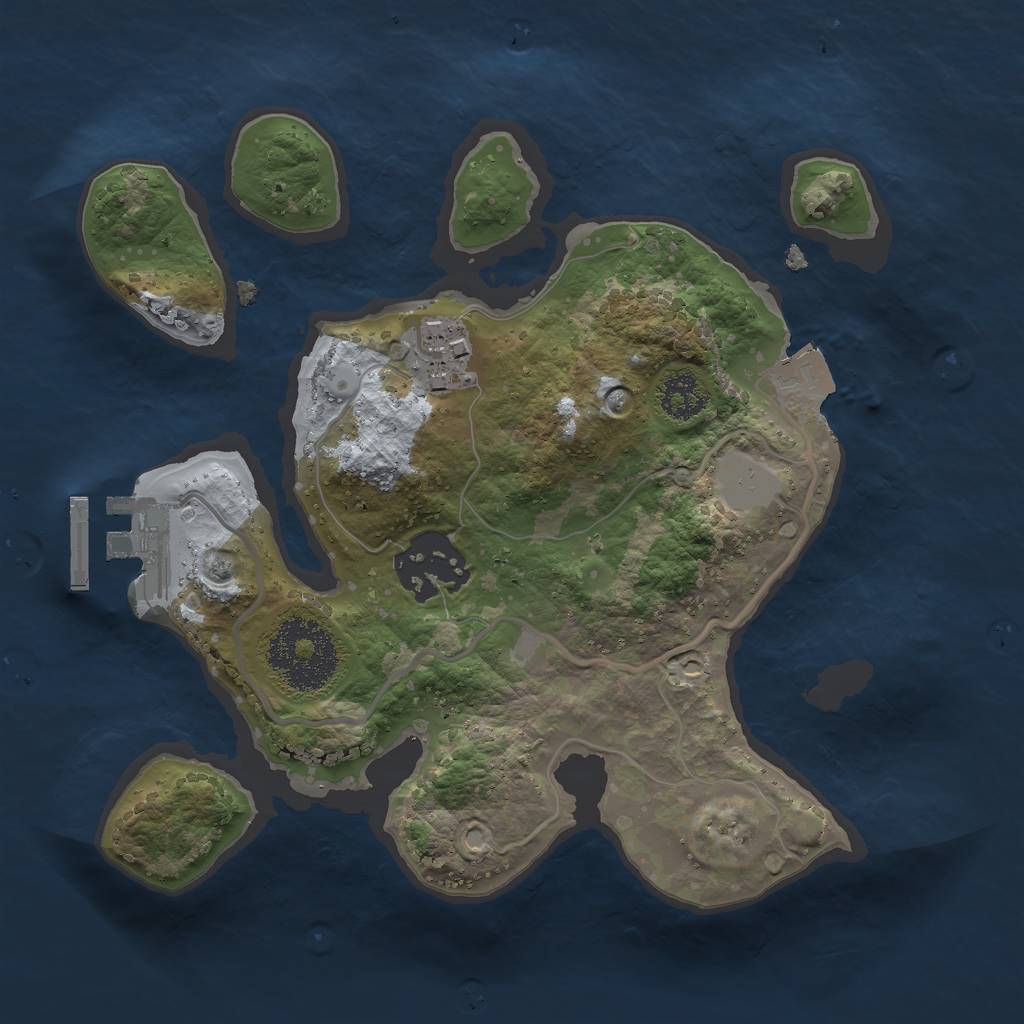 Rust Map: Procedural Map, Size: 2200, Seed: 1234567, 6 Monuments