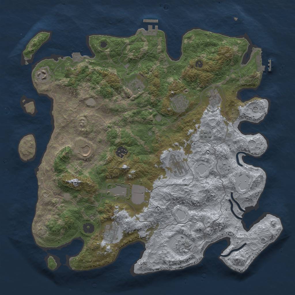 Rust Map: Procedural Map, Size: 4000, Seed: 9854699, 19 Monuments