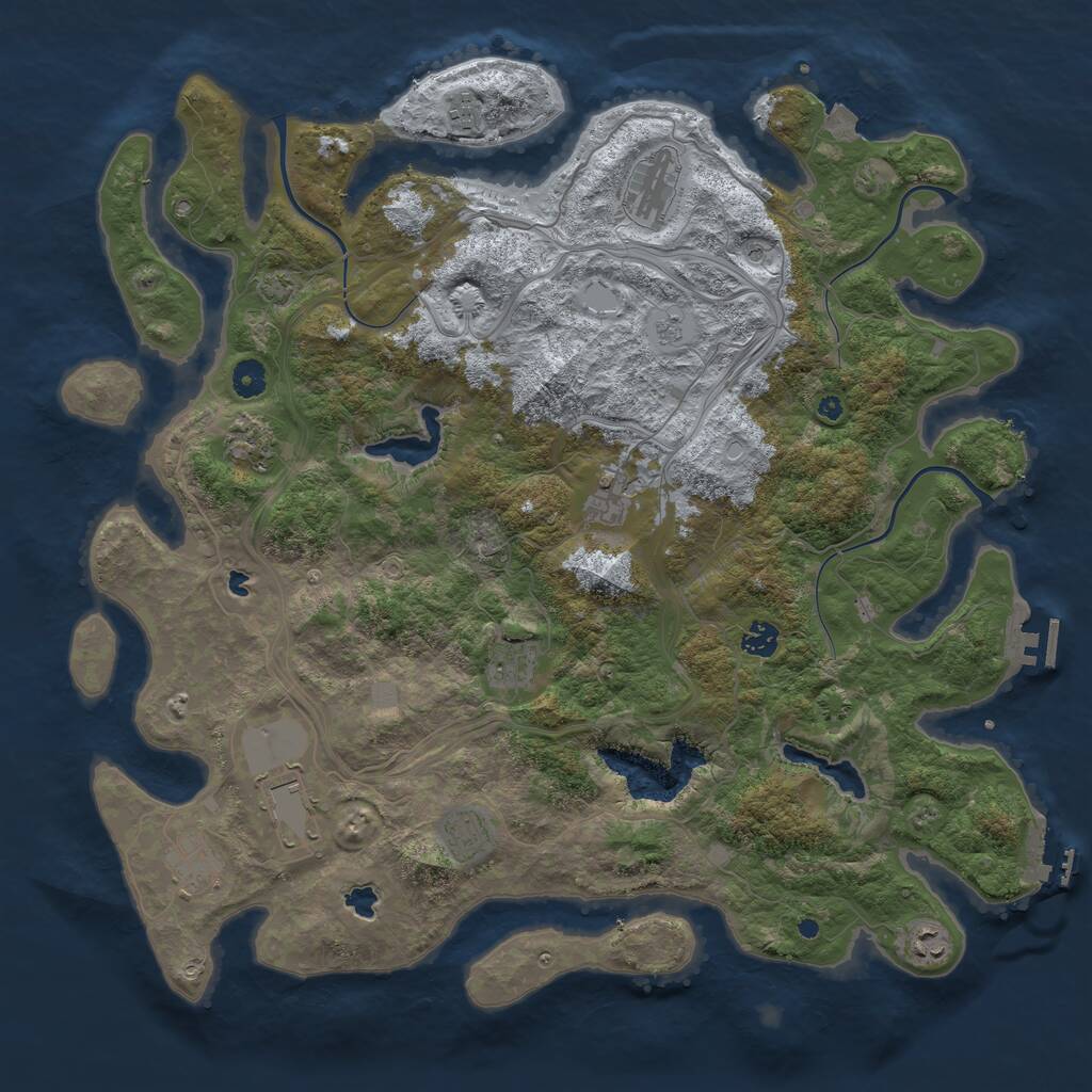 Rust Map: Procedural Map, Size: 4500, Seed: 490663560, 16 Monuments