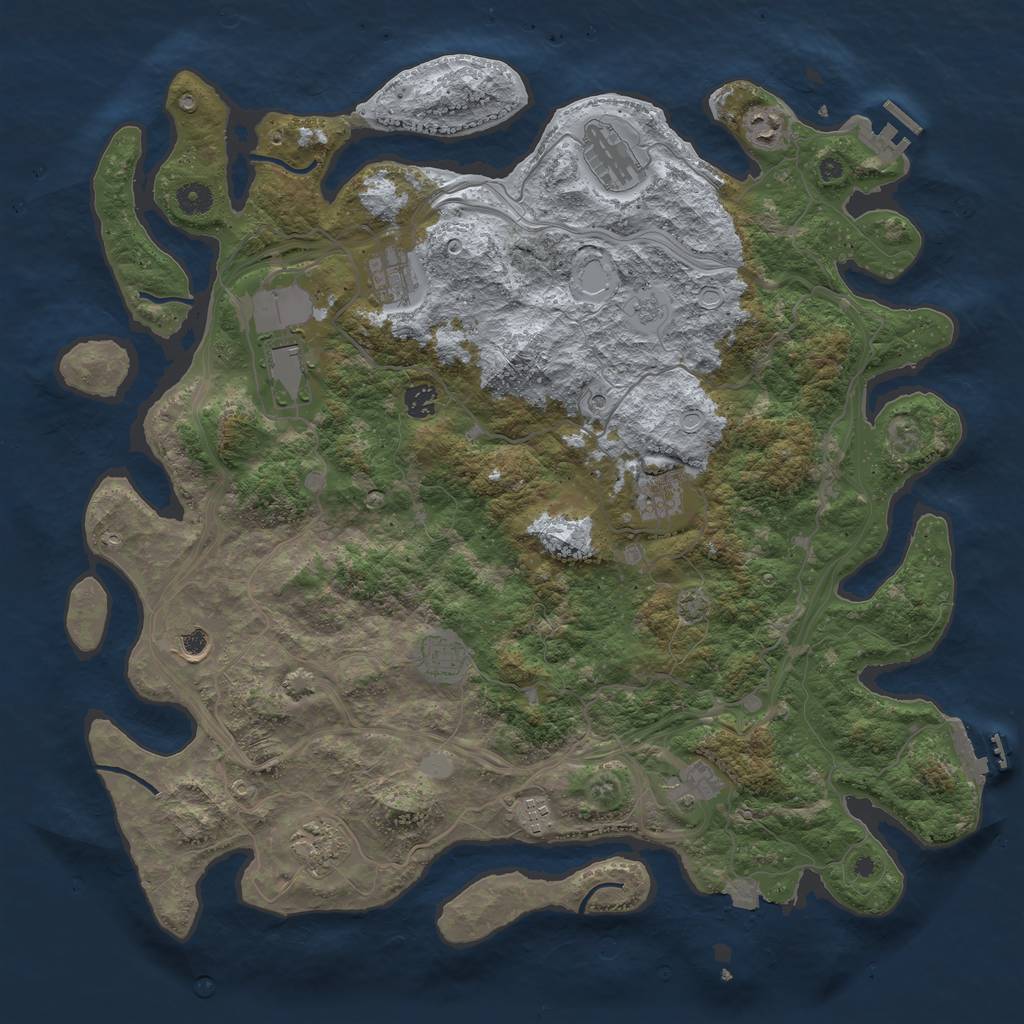 Rust Map: Procedural Map, Size: 4500, Seed: 490663560, 19 Monuments