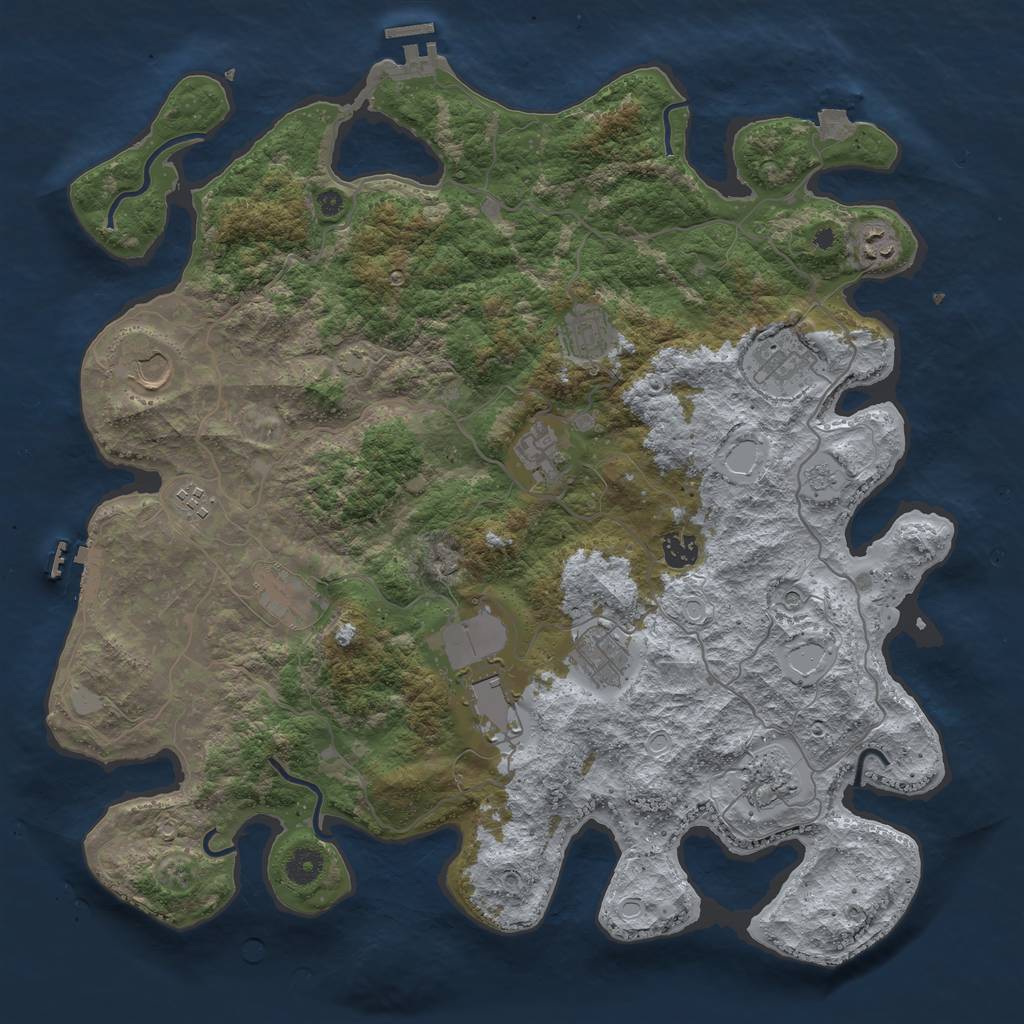 Rust Map: Procedural Map, Size: 4200, Seed: 451392103, 19 Monuments