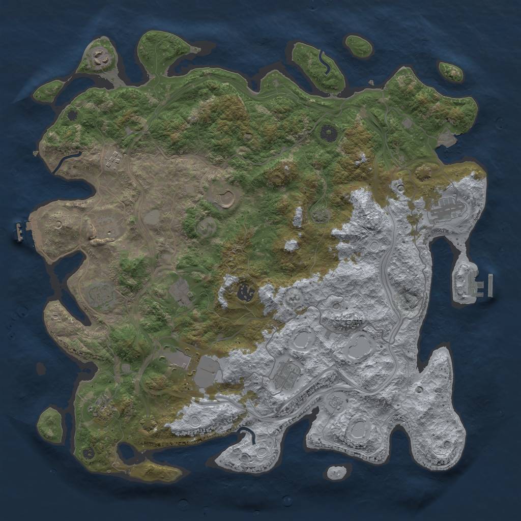 Rust Map: Procedural Map, Size: 4500, Seed: 1798211646, 19 Monuments