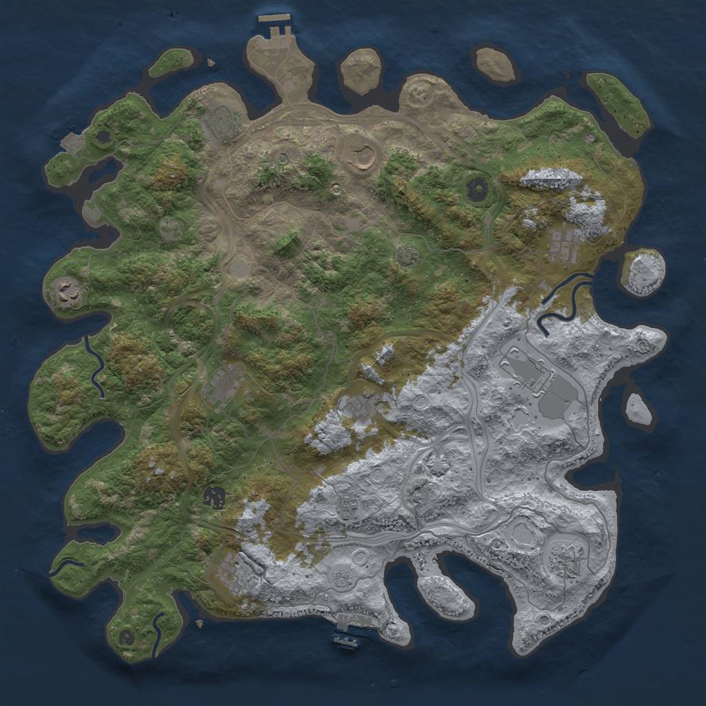 Rust Map: Procedural Map, Size: 4500, Seed: 186686224, 19 Monuments